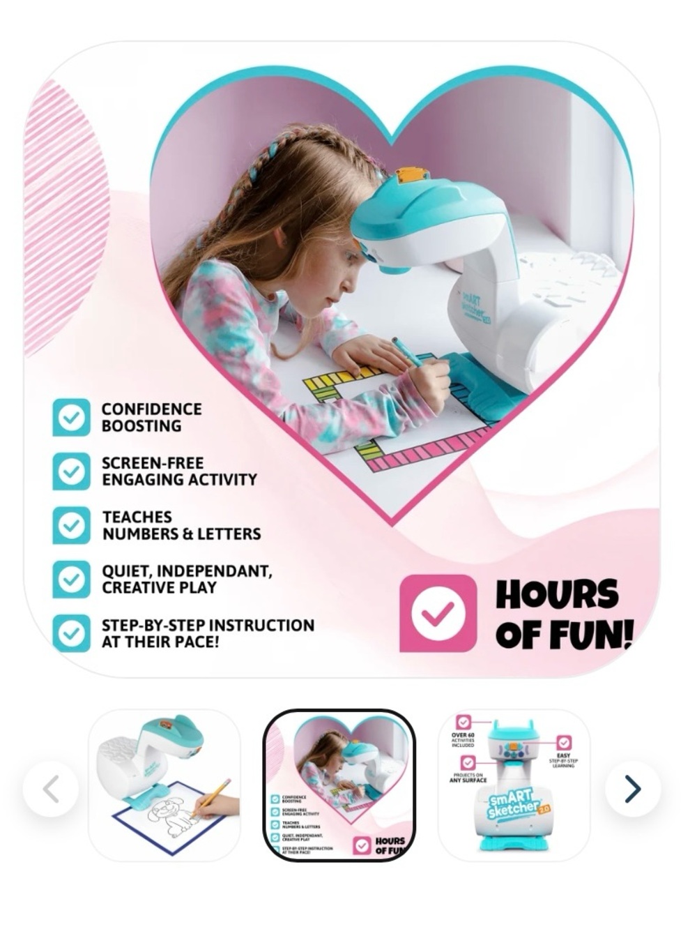 Drawing Projector Toy - Teal and White Creative Learning Projector